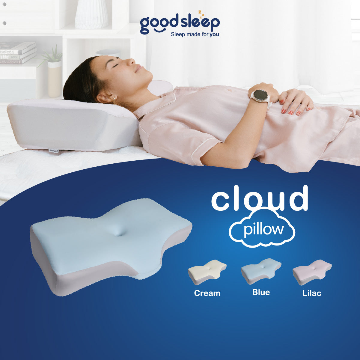 Goodsleep Ergonomic Memory Foam Customisable Cloud Pillow