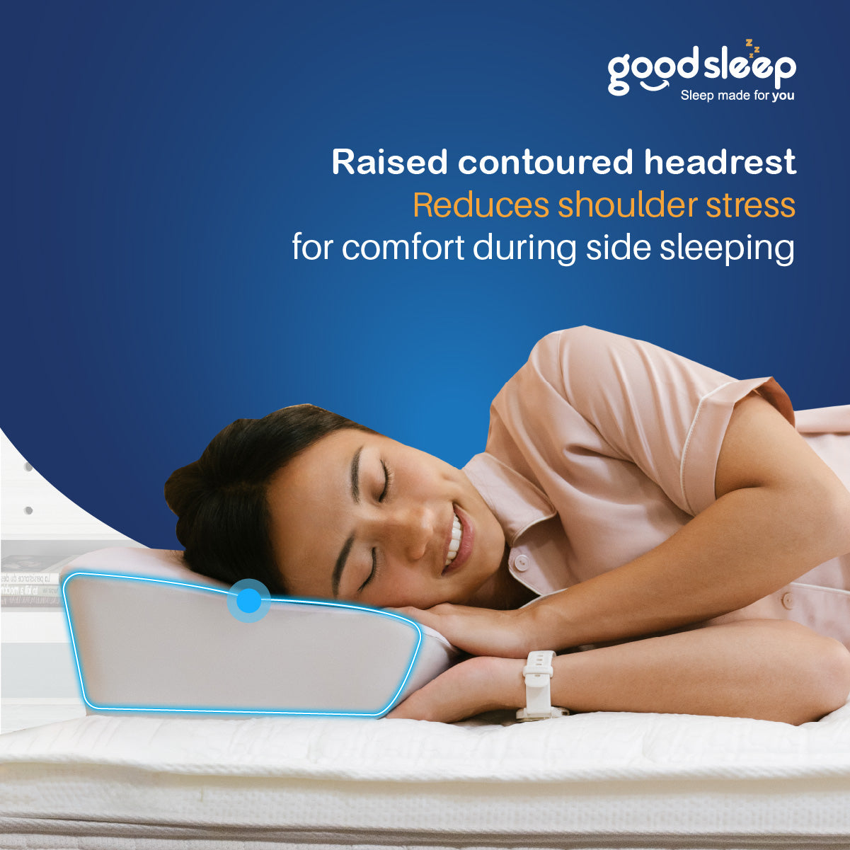 Goodsleep Ergonomic Memory Foam Customisable Cloud Pillow